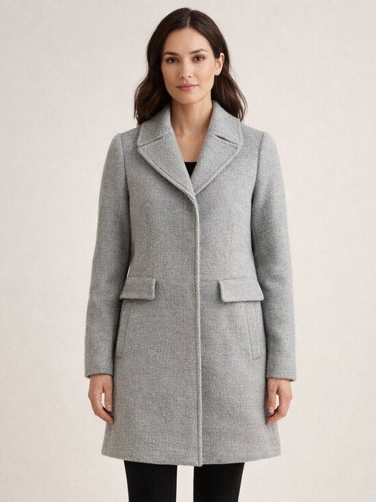 Banana Republic Jackets & Blazers - Banana Republic mid-length textured wool-blend coat Heather Gray Size 10P
